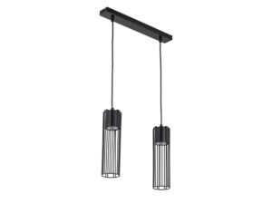 Miniaturka 6 - Czarna lampa wisząca Fobia 2 o liniowym układzie dwóch kloszy