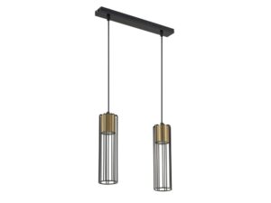 Miniaturka 4 - Czarno-złota lampa wisząca Fobia 2 z dwoma kloszami