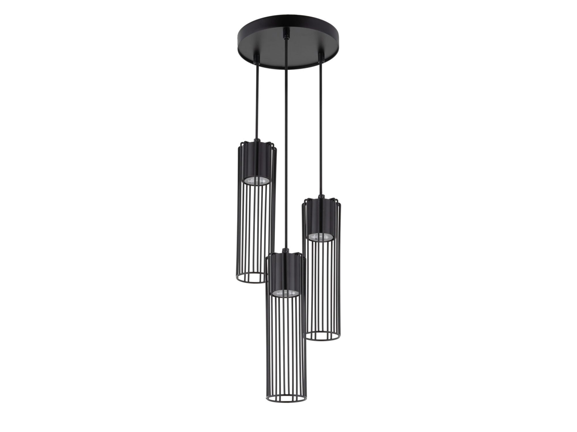 Lampa wisząca Fobia 3 koło czarna w pełnym widoku