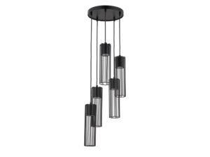 Miniaturka 6 - Lampa wisząca Fobia 5 czarna – widok pięciu kloszy