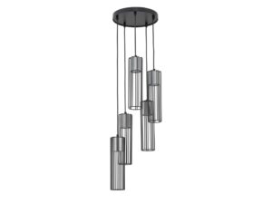 Miniaturka 2 - Lampa wisząca Fobia 5 czarno-srebrna – widok pięciu kloszy