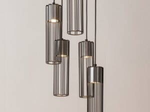 Miniaturka 3 - Lampa wisząca Fobia 5 czarno-srebrna – aranżacja wnętrza