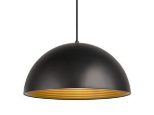 Miniaturka 4 - Lampa wisząca Forchini M 40 z czarną kopułą i złotym wnętrzem