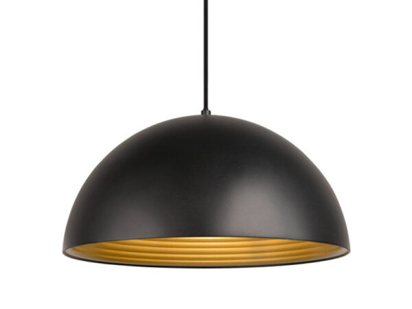 Lampa wisząca Forchini M 40 z czarną kopułą i złotym wnętrzem