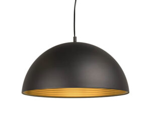 Miniaturka 5 - Lampa wisząca Forchini M 50 z dużym czarnym kloszem i złotym wnętrzem