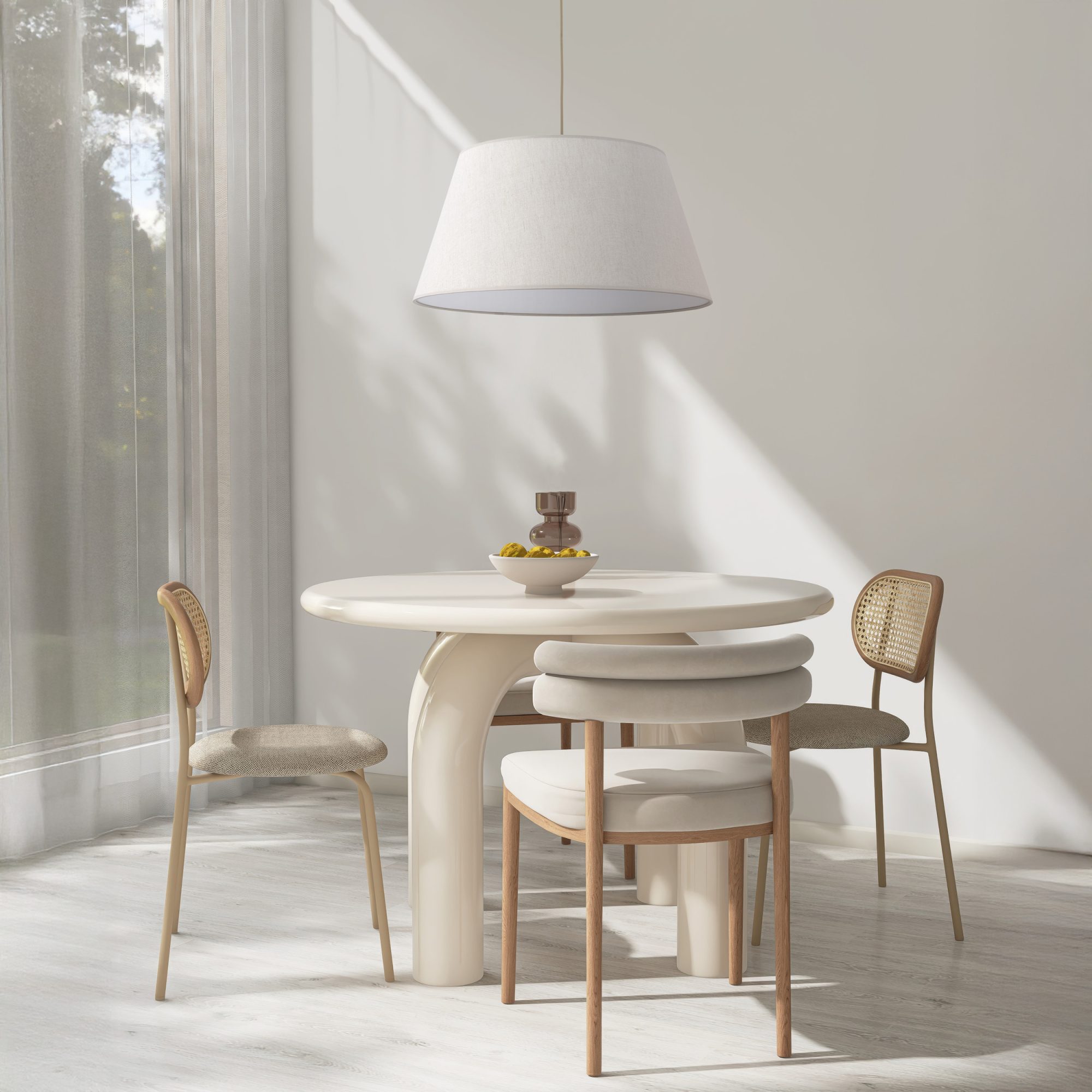 Lampa Formo z lnianym abażurem w aranżacji wnętrza