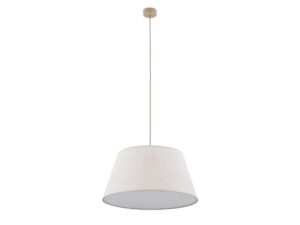 Miniaturka 1 - Lampa wisząca Formo w kolorze piaskowego beżu z lnianym abażurem na białym tle