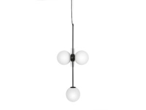 Miniaturka 1 - Lampa wisząca FURIKO B czarna – cała oprawa z trzema szklanymi kloszami