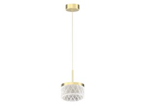 Miniaturka 4 - Lampa wisząca Galedona LED 9 W złota na białym tle