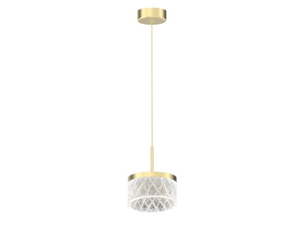 Lampa wisząca Galedona LED 9 W złota na białym tle