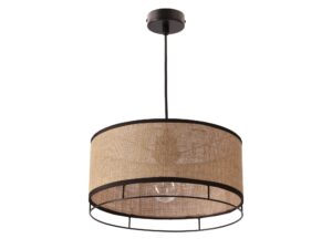 Miniaturka 1 - Lampa wisząca Galenira z żółtym abażurem i czarnym zawiesiem