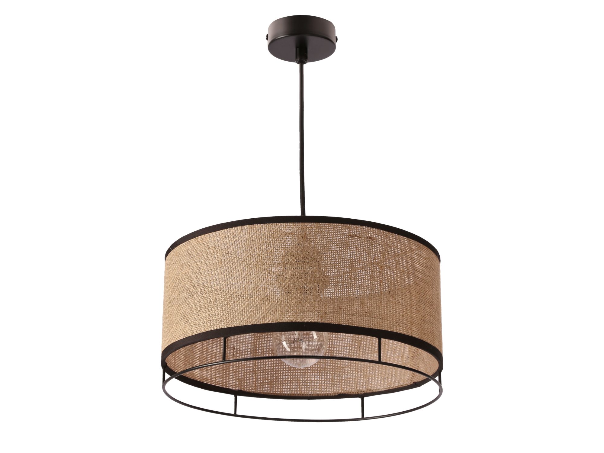 Żółta lampa wisząca Galenira z czarnym zawiesiem