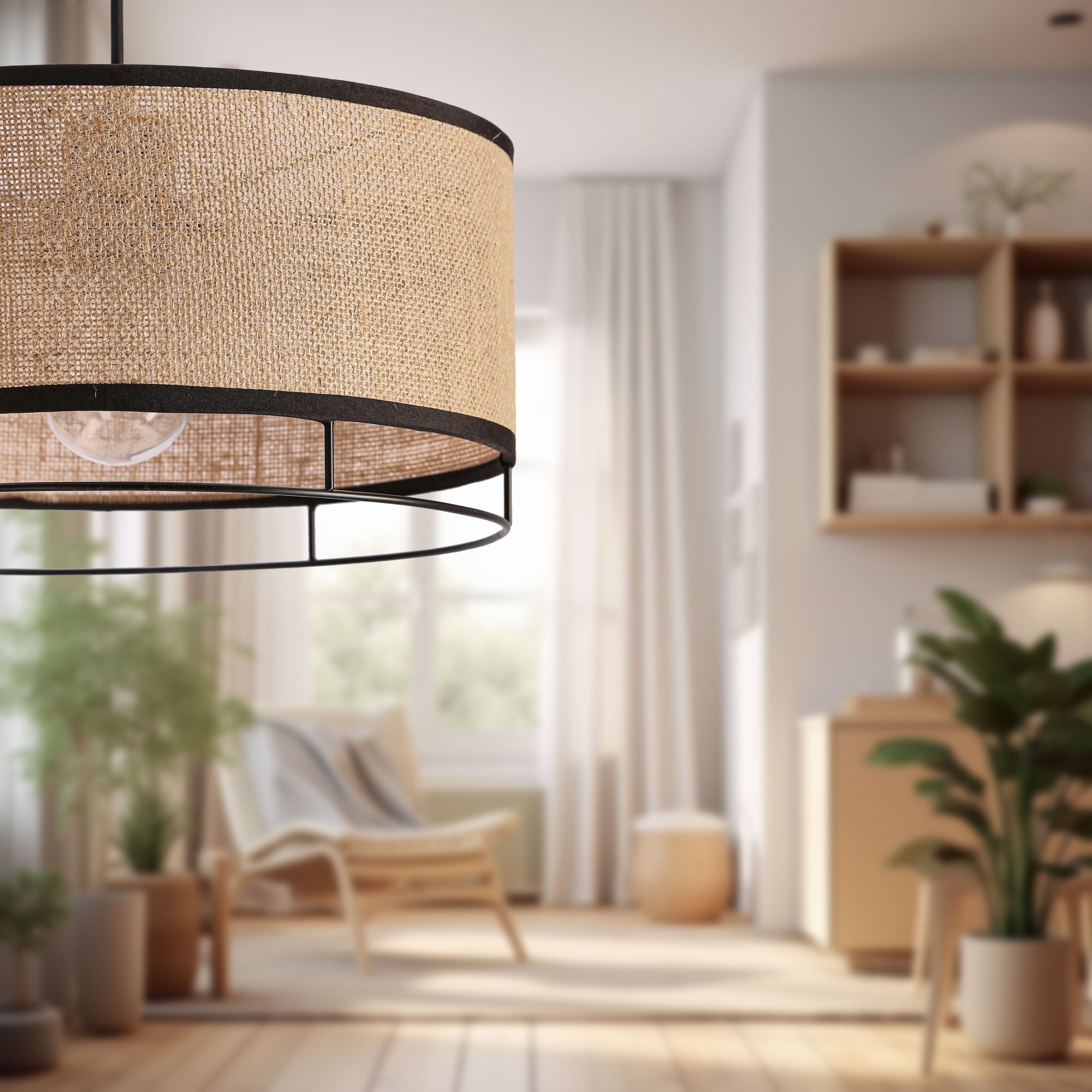 Lampa Galenira z żółtym abażurem we wnętrzu