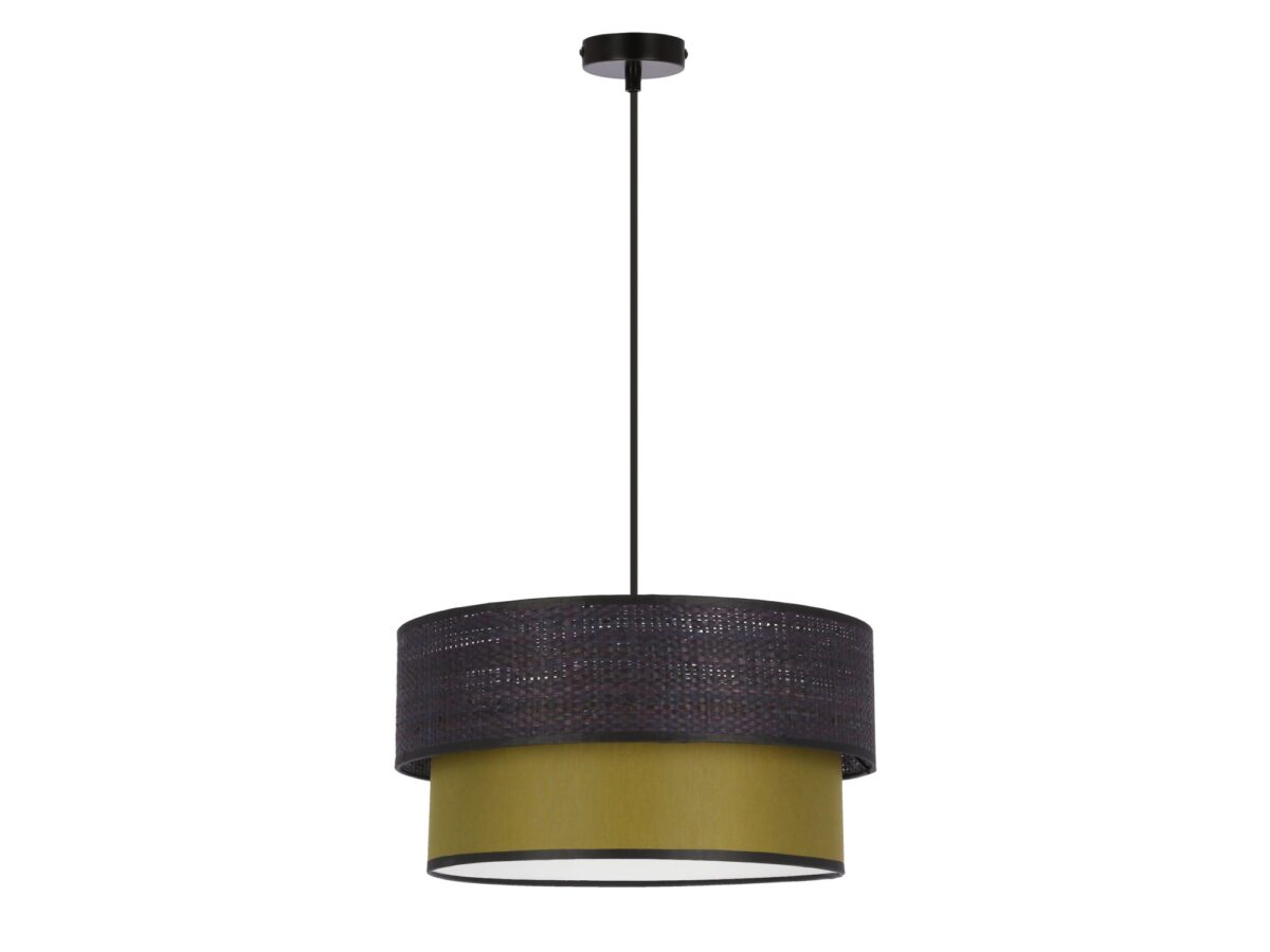 Lampa wisząca Galimora czarna z oliwkowym abażurem 35 cm