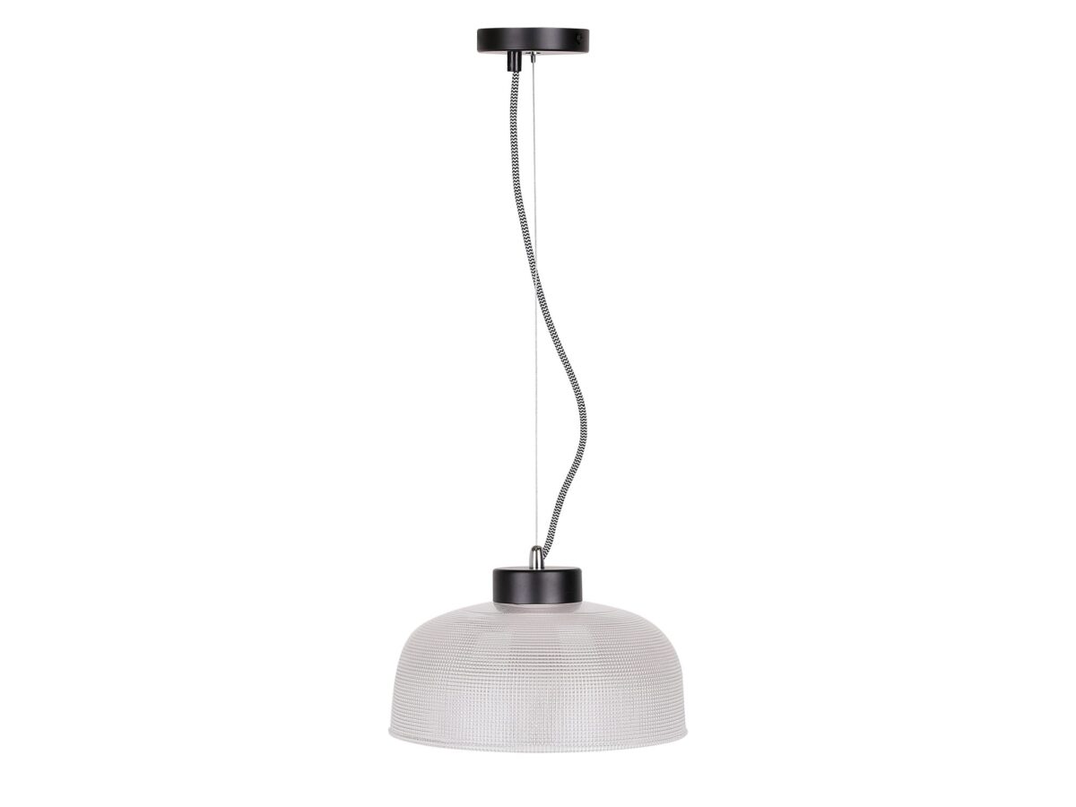 Lampa wisząca Galirela 27 cm z ryflowanym szklanym kloszem