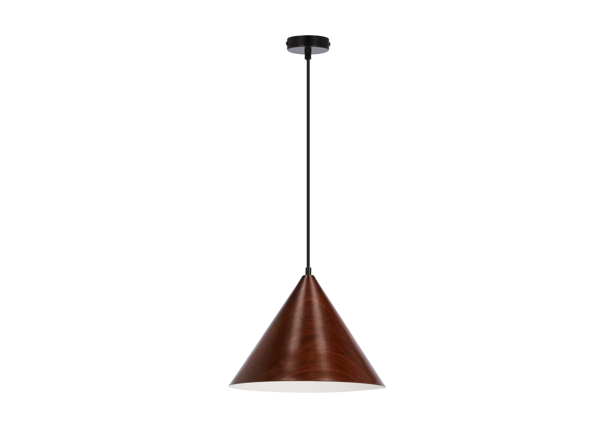 Lampa wisząca Galonira z metalowym kloszem ciemny orzech 32 cm