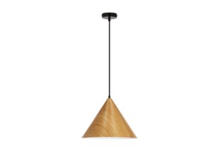 Miniaturka 3 - Lampa wisząca Galonira z jasnodębowym metalowym kloszem 32 cm