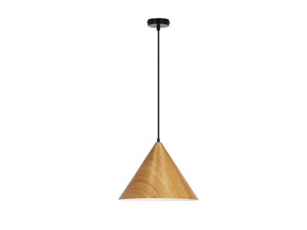 Lampa wisząca Galonira z jasnodębowym metalowym kloszem 32 cm