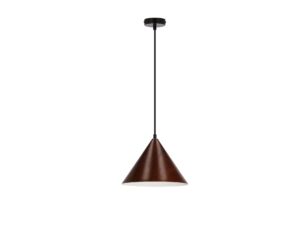 Miniaturka 5 - Lampa wisząca Galonira z ciemnym orzechowym kloszem na białym tle