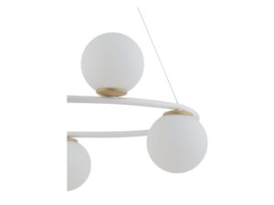 Miniaturka 4 - Lampa wisząca Gama 5 biała ze złotem – okrągła oprawa