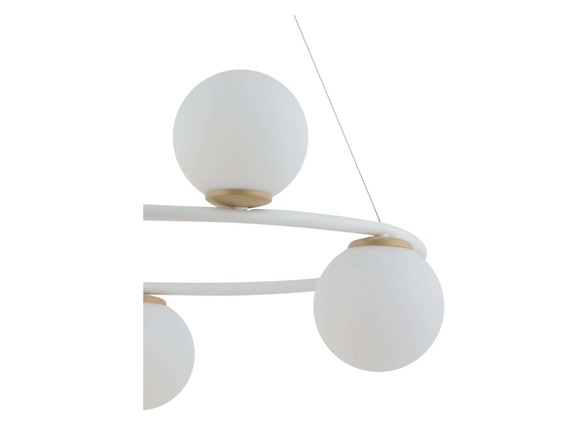 Lampa wisząca Gama 5 biała ze złotem – okrągła oprawa