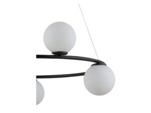 Miniaturka 3 - Czarna lampa wisząca Gama 5 z pięcioma szklanymi kloszami