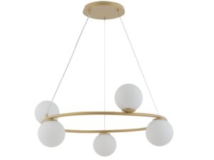 Miniaturka 2 - Lampa wisząca Gama koło 5 w kolorze złoty beż na białym tle