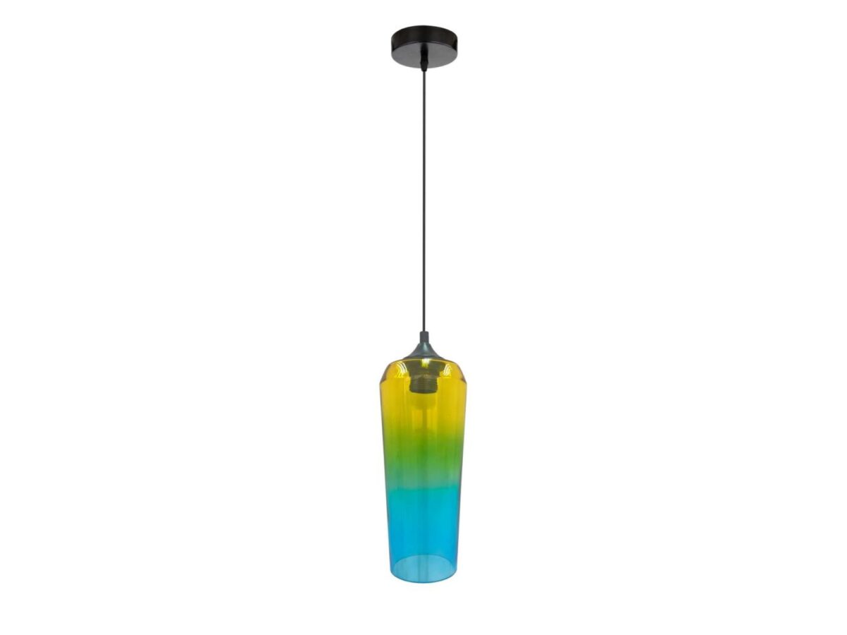 Lampa wisząca szklana Gilesena 11 cm – żółto-zielona