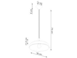 Miniaturka 5 - Lampa wisząca GIREA beżowa – rysunek wymiarowy