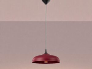Miniaturka 6 - Lampa wisząca GIREA burgund z zapalonym światłem
