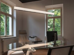 Miniaturka 4 - Biało-czarna lampa wisząca Glenos Pro w aranżacji gabinetu