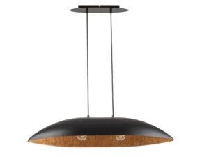 Miniaturka 2 - Lampa wisząca Gondola M czarna z miedzianym wnętrzem klosza, widok całej oprawy