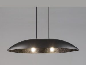 Miniaturka 10 - Lampa wisząca Gondola M srebrno-czarna, dwa punkty światła i szeroki klosz