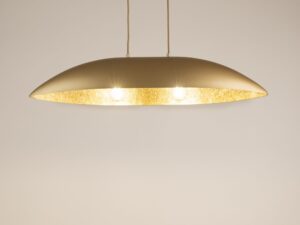 Miniaturka 9 - Lampa wisząca Gondola M złota z podświetlonym wnętrzem kompozytowego klosza