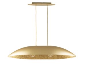 Miniaturka 8 - Lampa wisząca Gondola M złota, cała oprawa z szerokim kloszem