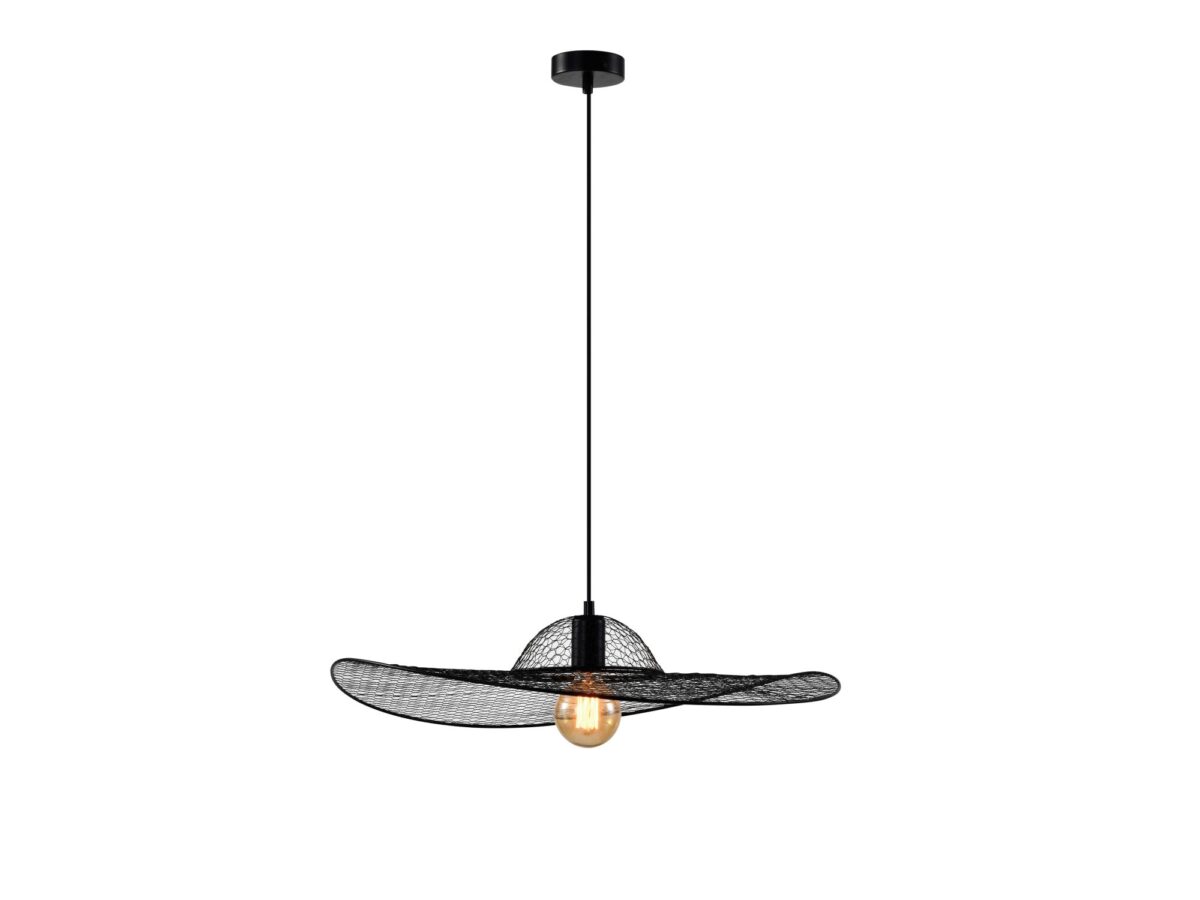 Lampa wisząca Goradia czarna z ażurowym kloszem 60 cm
