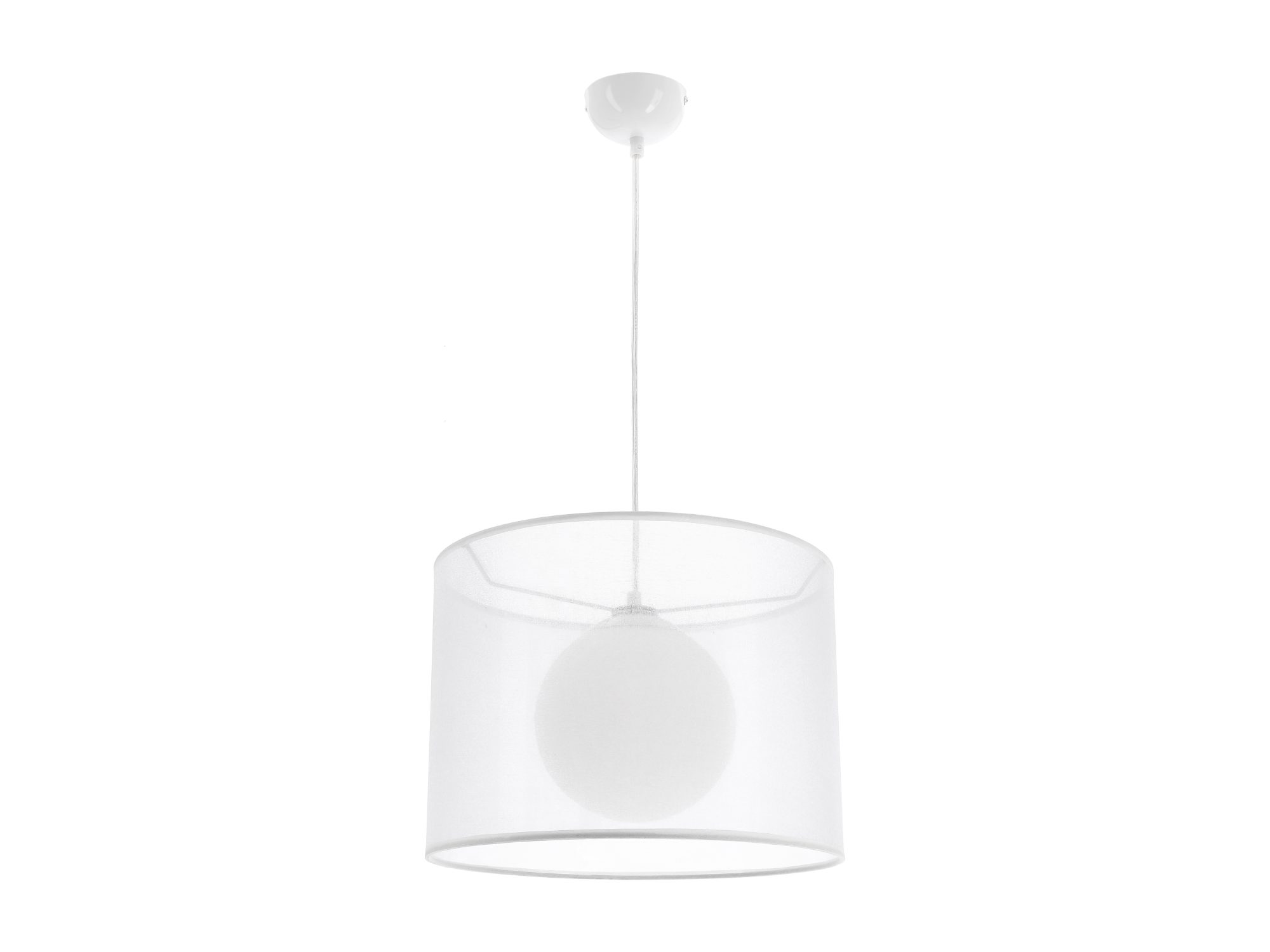 Lampa Goresena z białą półprzezroczystą organzą i wewnętrznym kloszem