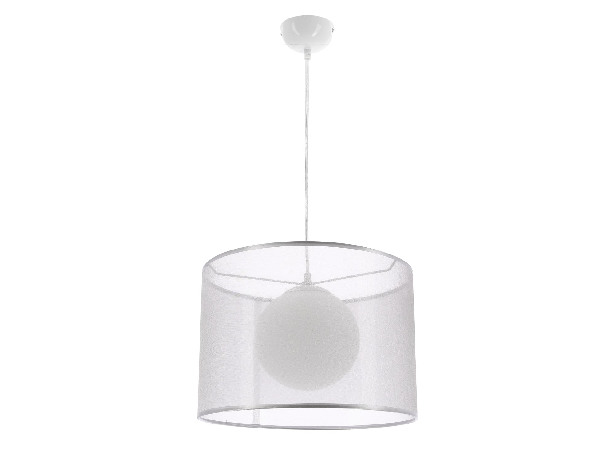 Lampa Goresena z srebrnym półprzezroczystym abażurem
