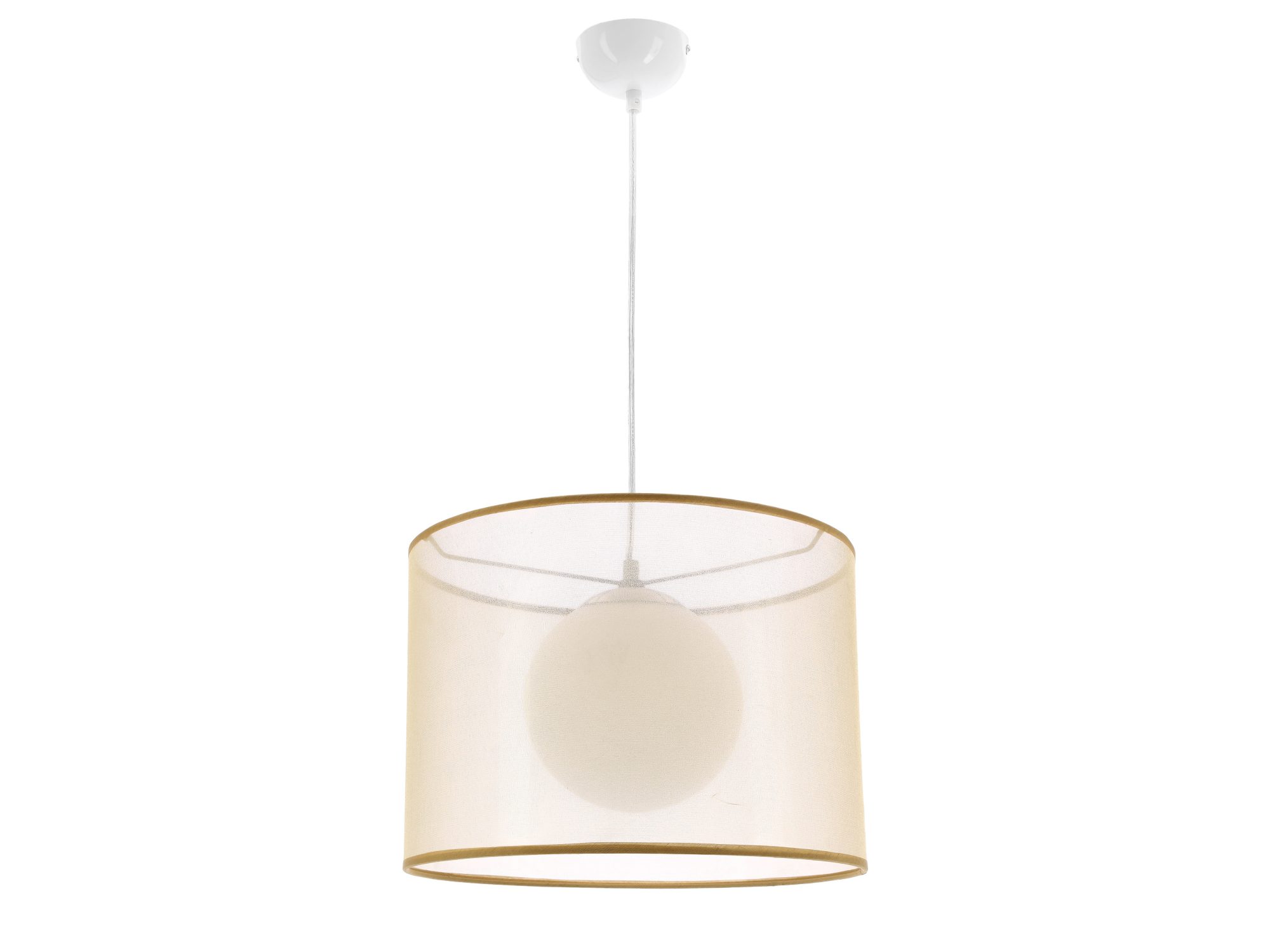 Lampa wisząca Goresena z abażurem w złotym odcieniu