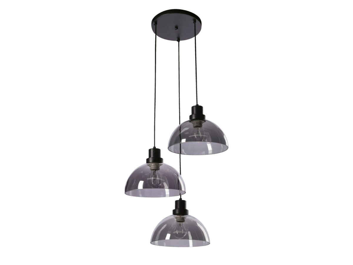 Lampa wisząca Goreva czarna z kloszami przydymionymi