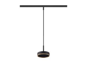 Miniaturka 1 - Lampa wisząca Grip Flat czarna, widoczny czarny raster od spodu