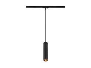 Miniaturka 1 - Lampa wisząca Grip! L czarno-złota, cylindryczny klosz pod szyną