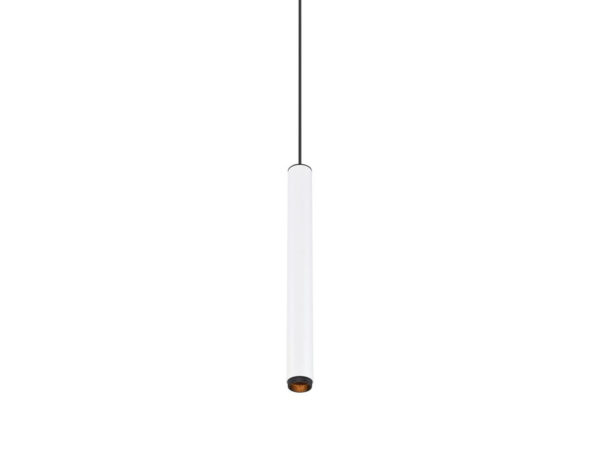 Lampa wisząca Grip! S biało-czarna, pełne zawieszenie i wpuszczana rozeta