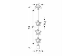 Miniaturka 2 - Lampa wisząca dziecięca z trzema gwiazdkami kolorowa 90 cm – zdjęcie 3