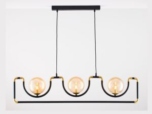 Miniaturka 2 - Lampa wisząca Hanza ze szklanymi kulami w odcieniu bursztynowym