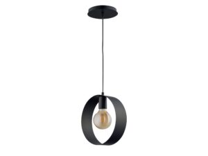 Miniaturka 3 - Czarna lampa wisząca Happy 1 z okrągłym metalowym kloszem