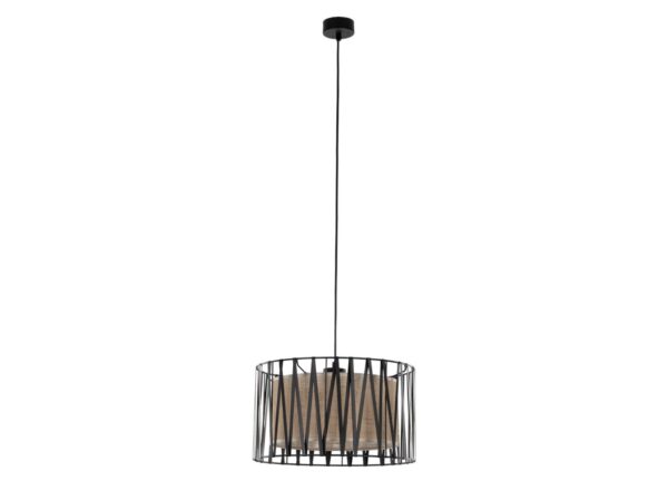 Lampa wisząca Harmony Nature E27 z abażurem z juty na białym tle