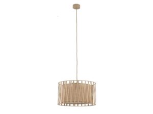 Miniaturka 2 - Lampa wisząca Harmony piaskowy beż z jutowym wnętrzem klosza, białe tło