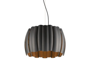 Miniaturka 6 - Czarna lampa wisząca Haven 50 z segmentowym kloszem i podsufitką