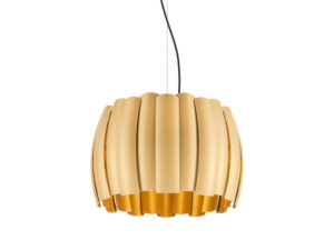 Miniaturka 2 - Złota lampa wisząca Haven 50 z dekoracyjnymi pionowymi panelami